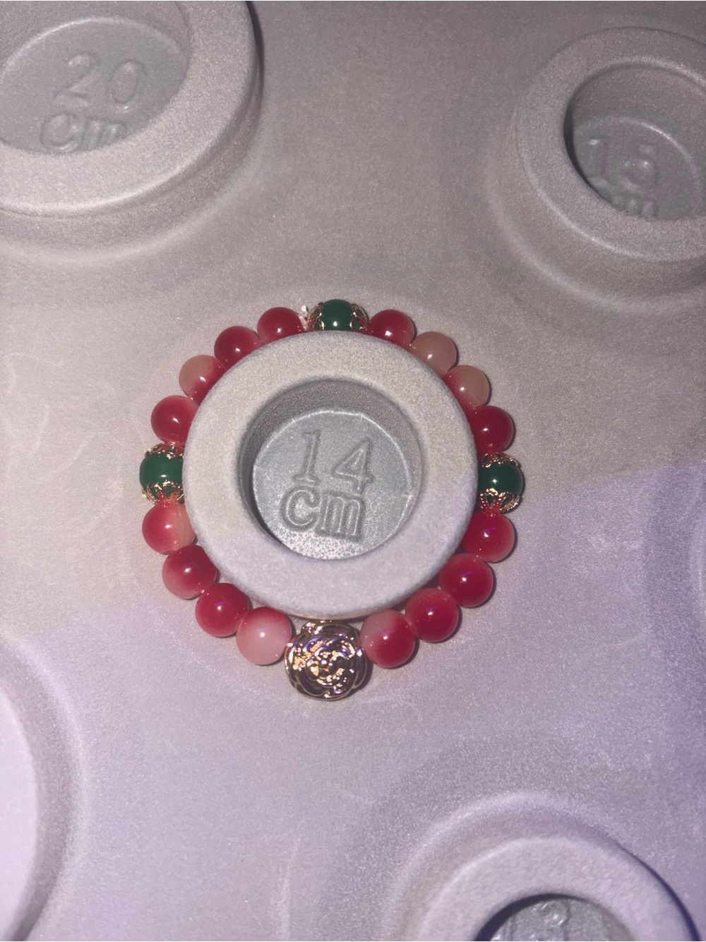 Rose Charm Beaded Stretch Bracelet